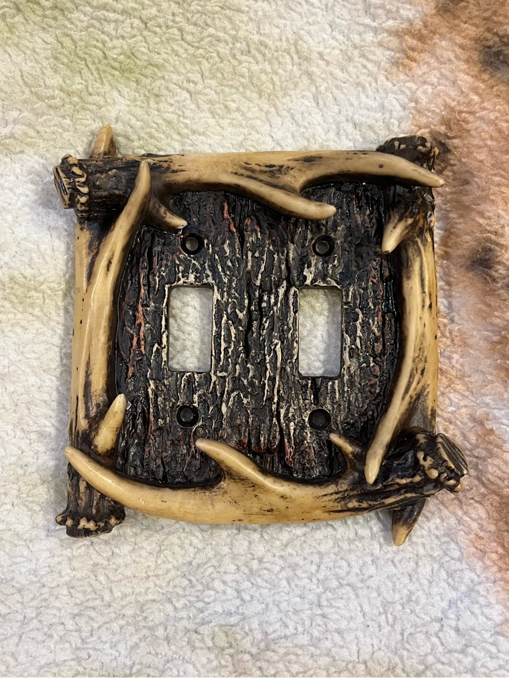 Rustic Wall Double Switch Plate